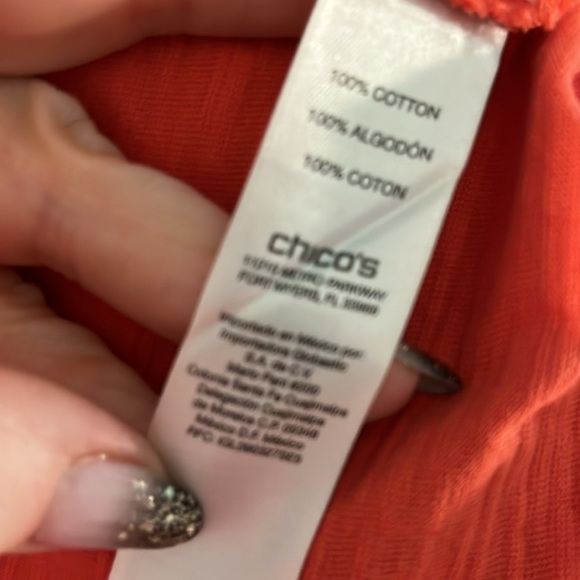 Chico’s 2 Pieces Coral Top 3/4 Sleeves & Tank Two Pieces Chicos Size 3 XL - Picture 9 of 12